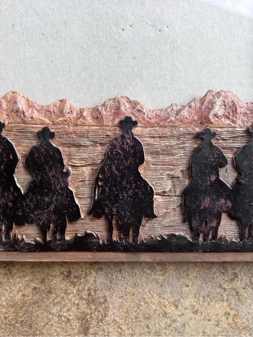 Hobby Lobby Rustic Brown Cowboy Silhouette Picture Frame